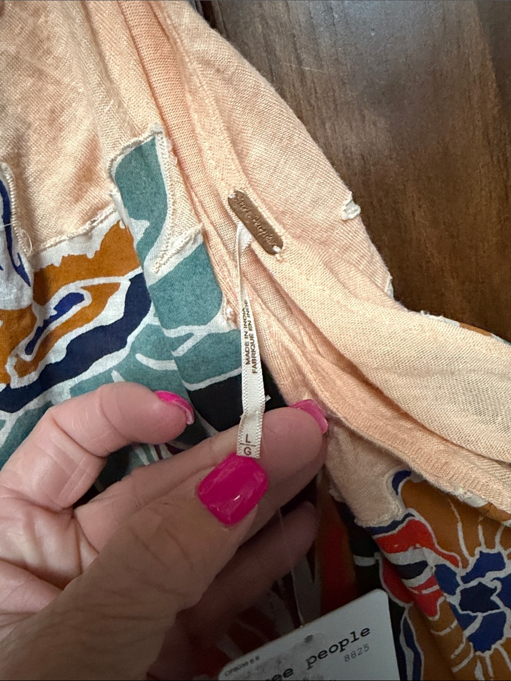 Free People Peach One-Shoulder Floral Ruffle Camisole - Picture 4 of 7
